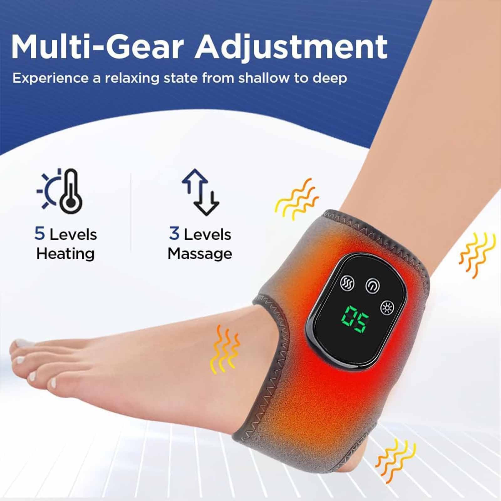 EMSense EMS massager wrap with digital control panel providing heated muscle stimulation therapy